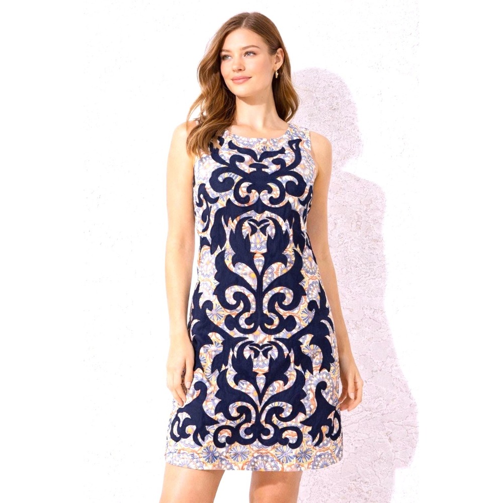 Vanessa Virginia Anthropologie Dress US 6 Boho Floral Appliqué Shift  Mini
